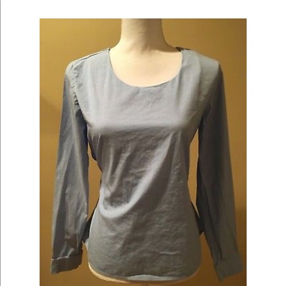 💥A New Day Blue Fitted Blouse w Lace-Up Bk Corset - Picture 5 of 5